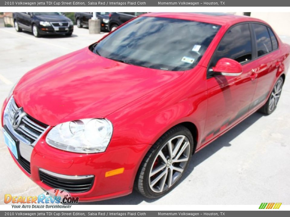 2010 Volkswagen Jetta TDI Cup Street Edition Salsa Red / Interlagos Plaid Cloth Photo #3