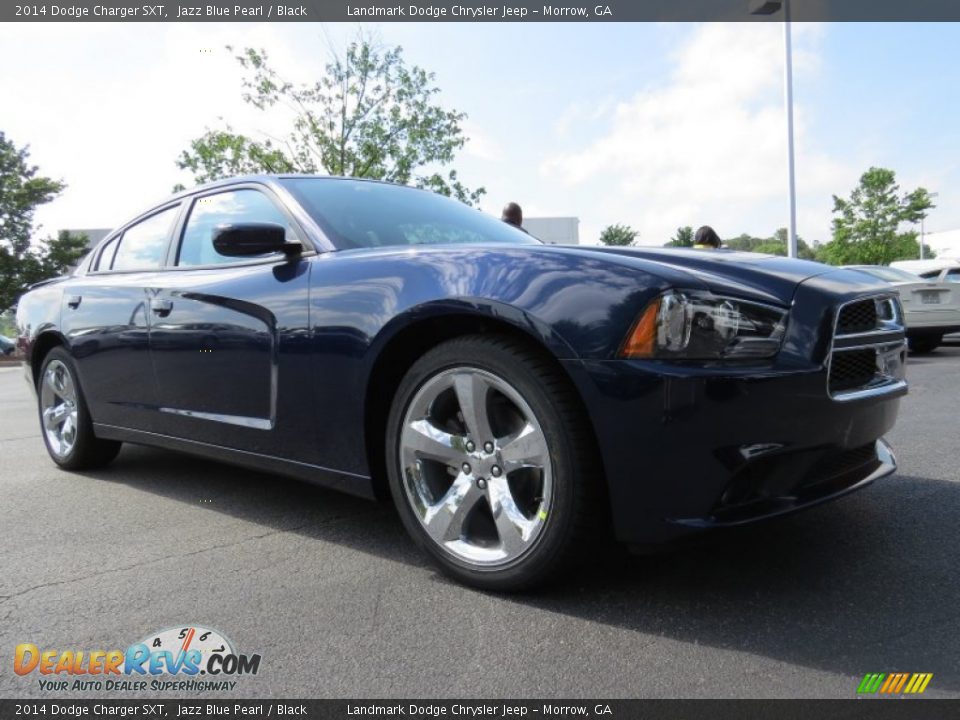 2014 Dodge Charger SXT Jazz Blue Pearl / Black Photo #4