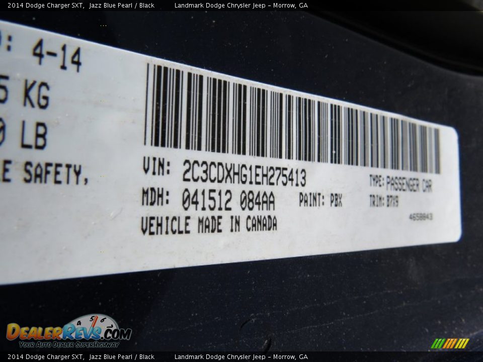 2014 Dodge Charger SXT Jazz Blue Pearl / Black Photo #10