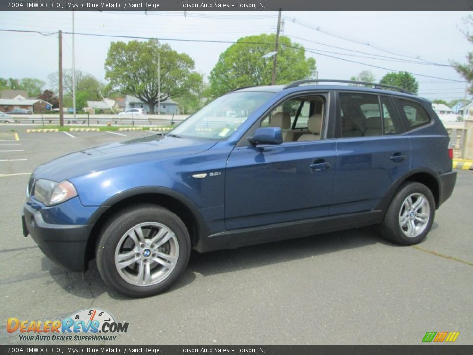 2004 BMW X3 3.0i Mystic Blue Metallic / Sand Beige Photo #1