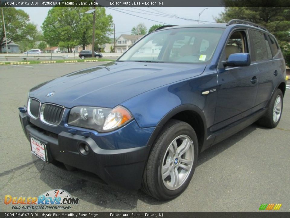 2004 BMW X3 3.0i Mystic Blue Metallic / Sand Beige Photo #2
