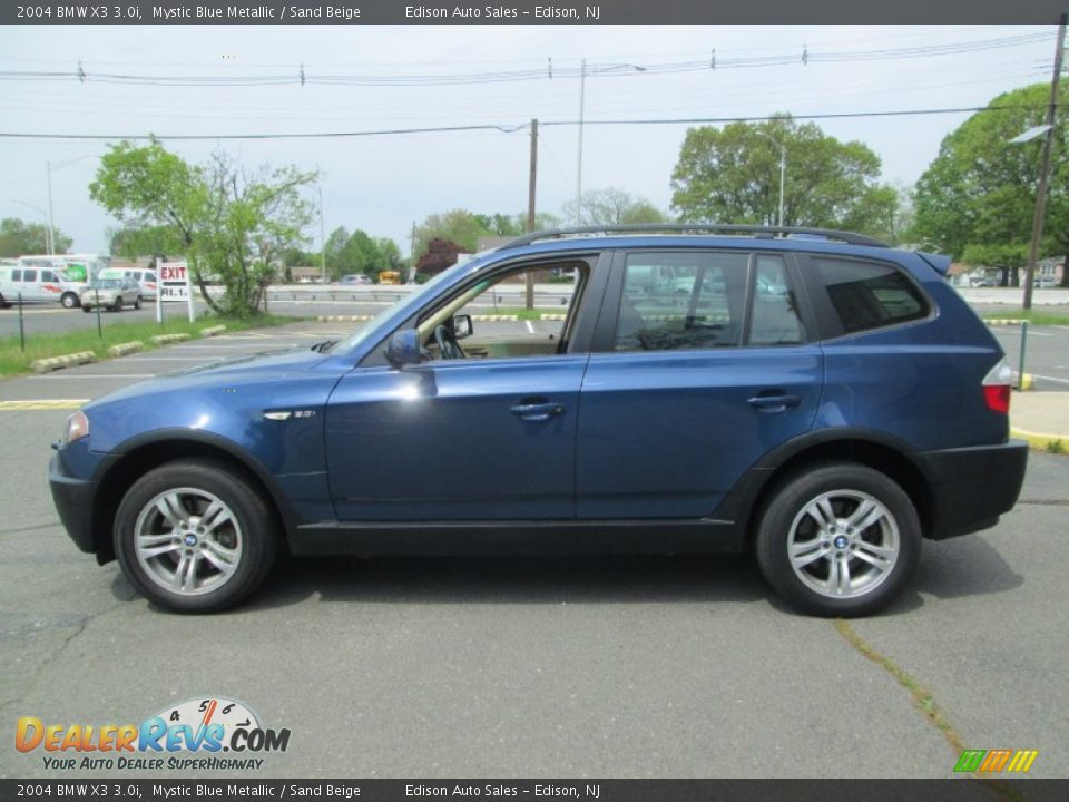 2004 BMW X3 3.0i Mystic Blue Metallic / Sand Beige Photo #3