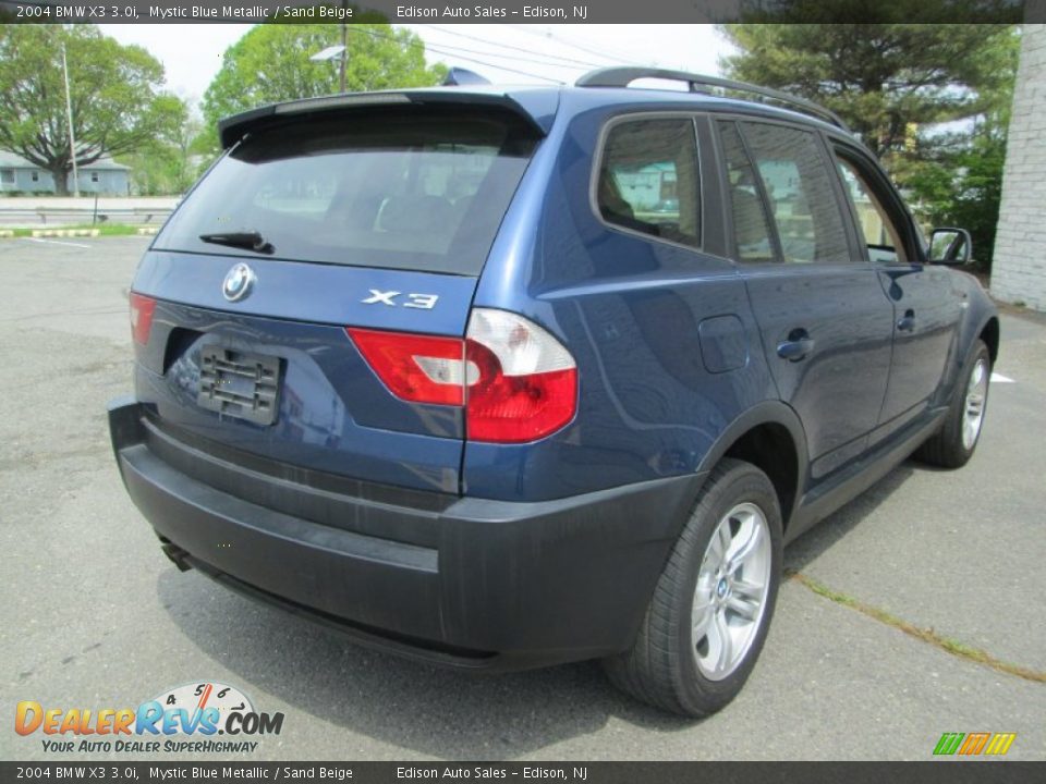 2004 BMW X3 3.0i Mystic Blue Metallic / Sand Beige Photo #7