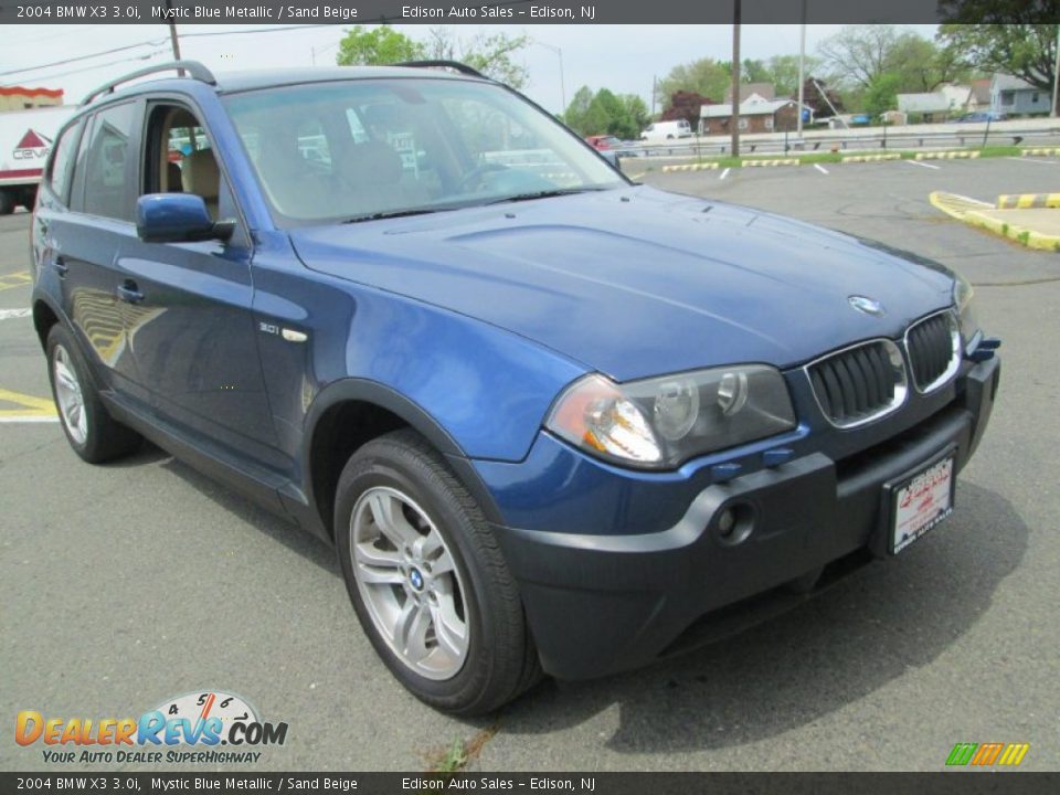 2004 BMW X3 3.0i Mystic Blue Metallic / Sand Beige Photo #11