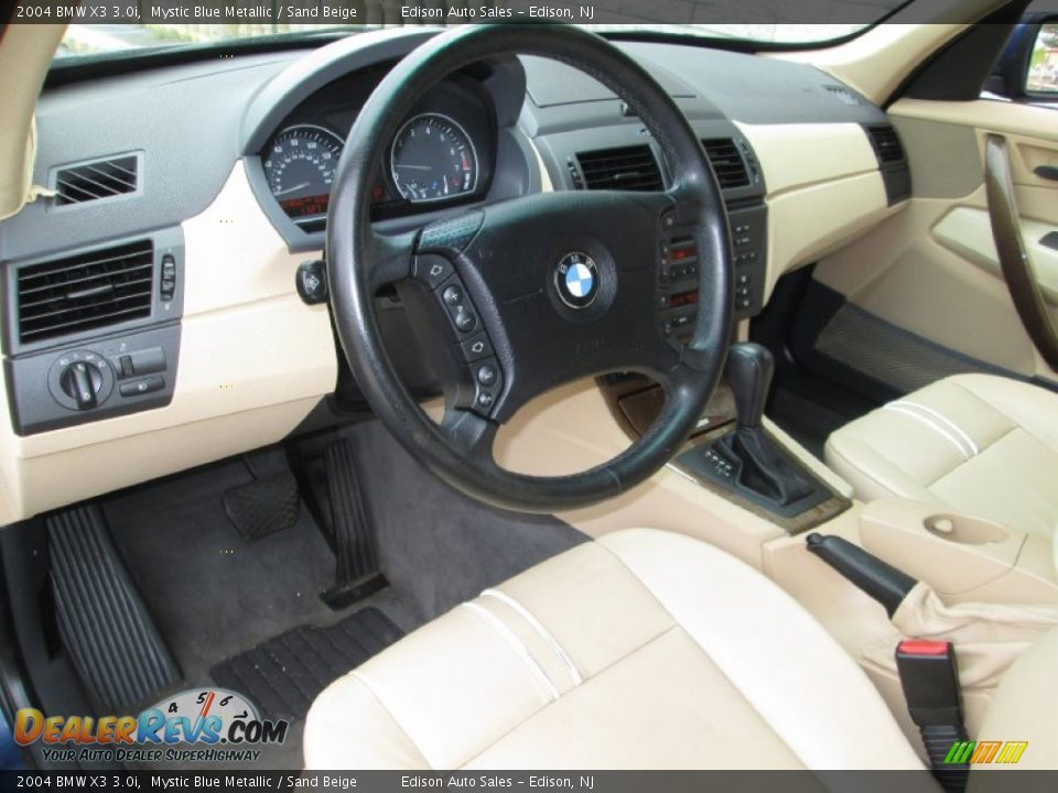 2004 BMW X3 3.0i Mystic Blue Metallic / Sand Beige Photo #15
