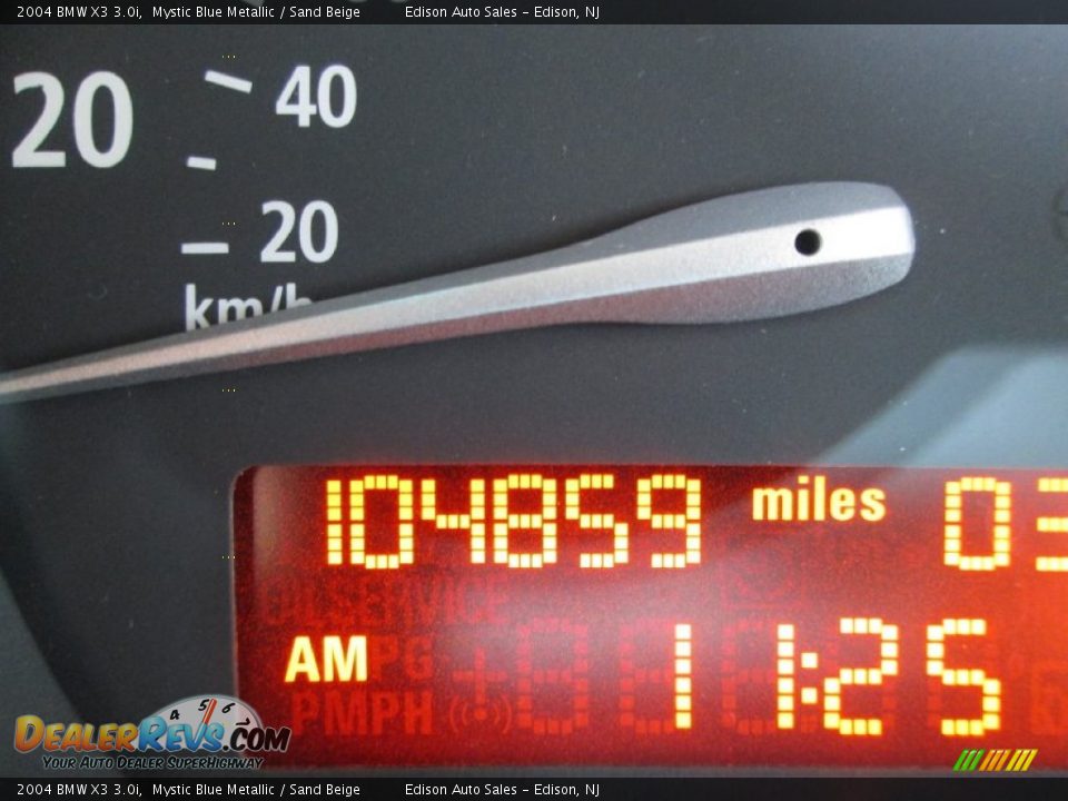 2004 BMW X3 3.0i Mystic Blue Metallic / Sand Beige Photo #25