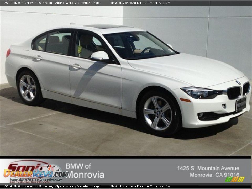 2014 BMW 3 Series 328i Sedan Alpine White / Venetian Beige Photo #1