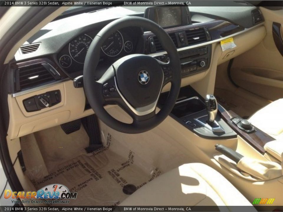 2014 BMW 3 Series 328i Sedan Alpine White / Venetian Beige Photo #6