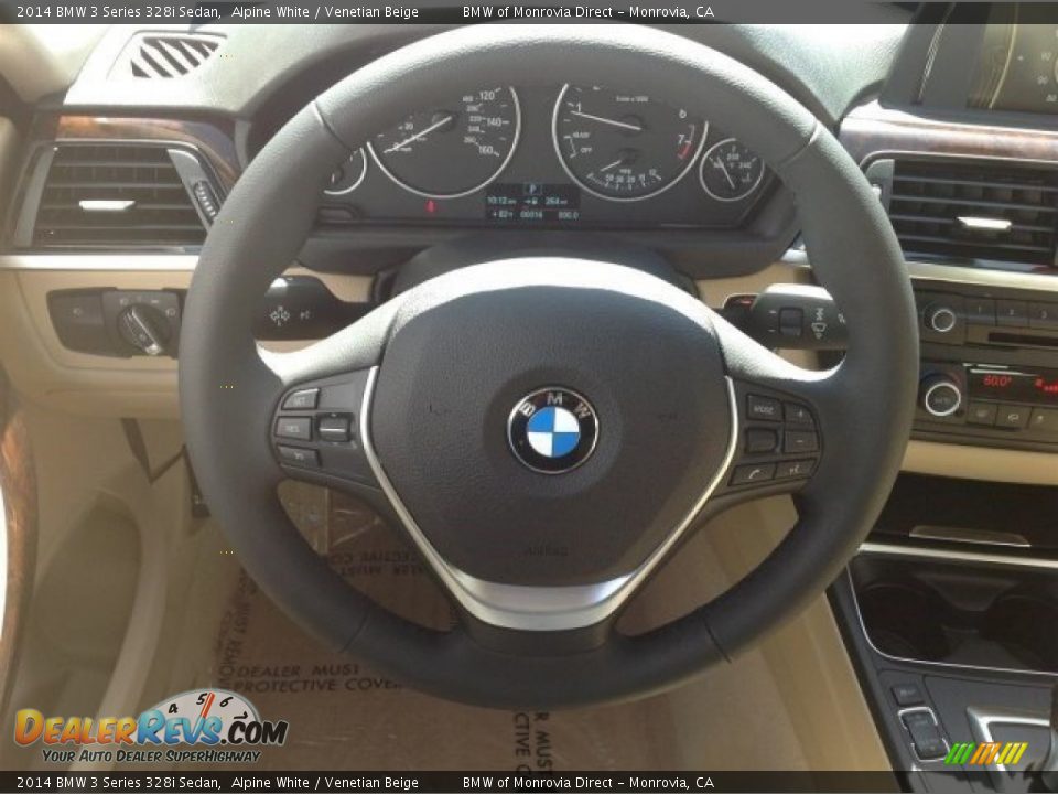 2014 BMW 3 Series 328i Sedan Alpine White / Venetian Beige Photo #9