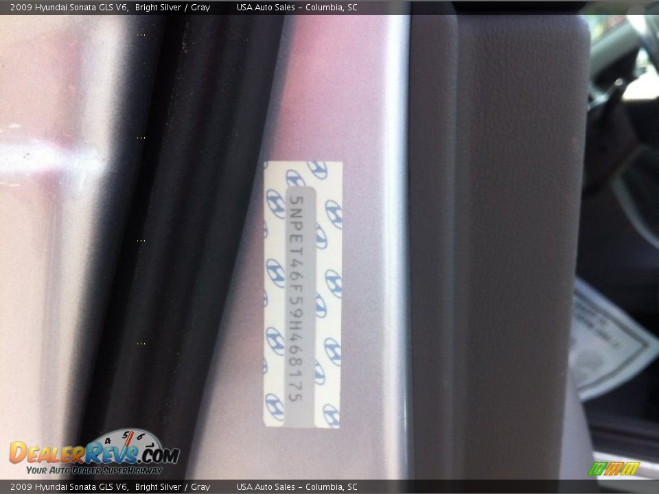2009 Hyundai Sonata GLS V6 Bright Silver / Gray Photo #23