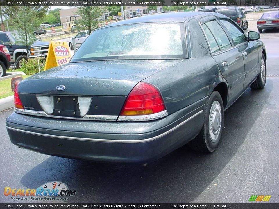 1998 Ford Crown Victoria Police Interceptor Dark Green Satin Metallic / Medium Parchment Photo #3