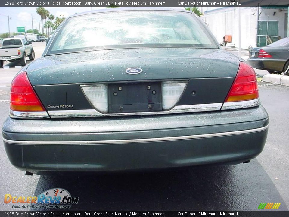 1998 Ford Crown Victoria Police Interceptor Dark Green Satin Metallic / Medium Parchment Photo #4