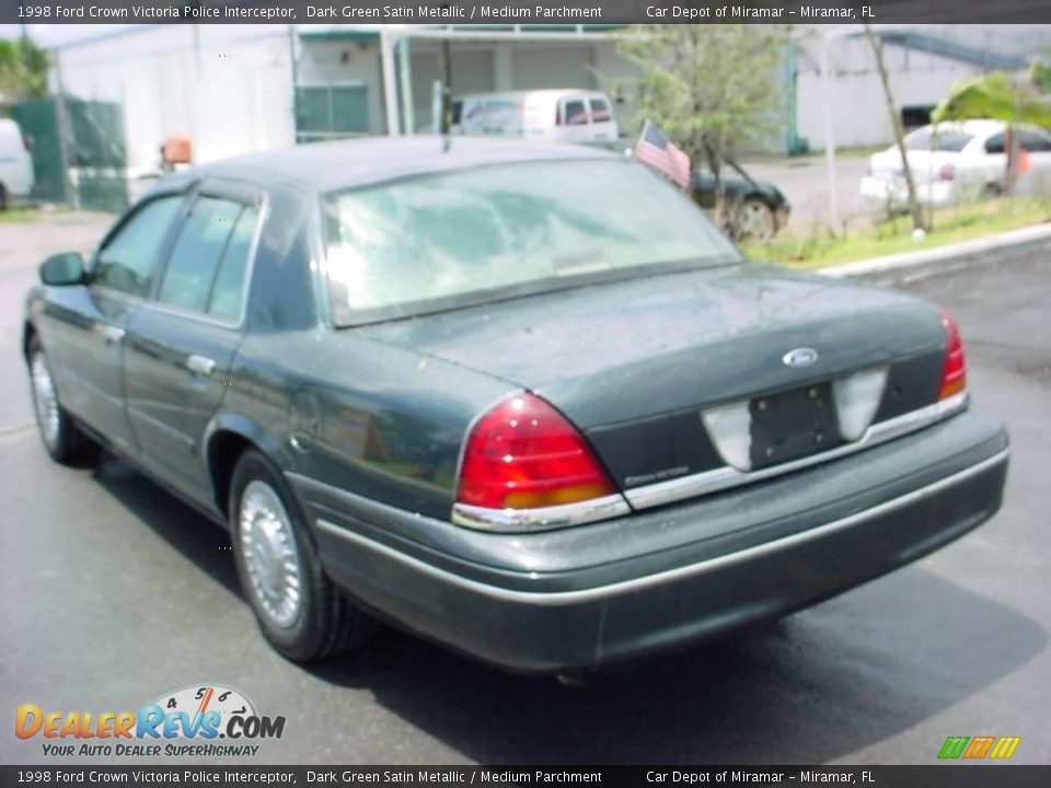 1998 Ford Crown Victoria Police Interceptor Dark Green Satin Metallic / Medium Parchment Photo #5