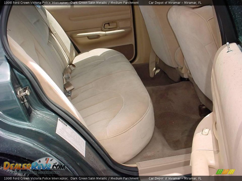 1998 Ford Crown Victoria Police Interceptor Dark Green Satin Metallic / Medium Parchment Photo #12