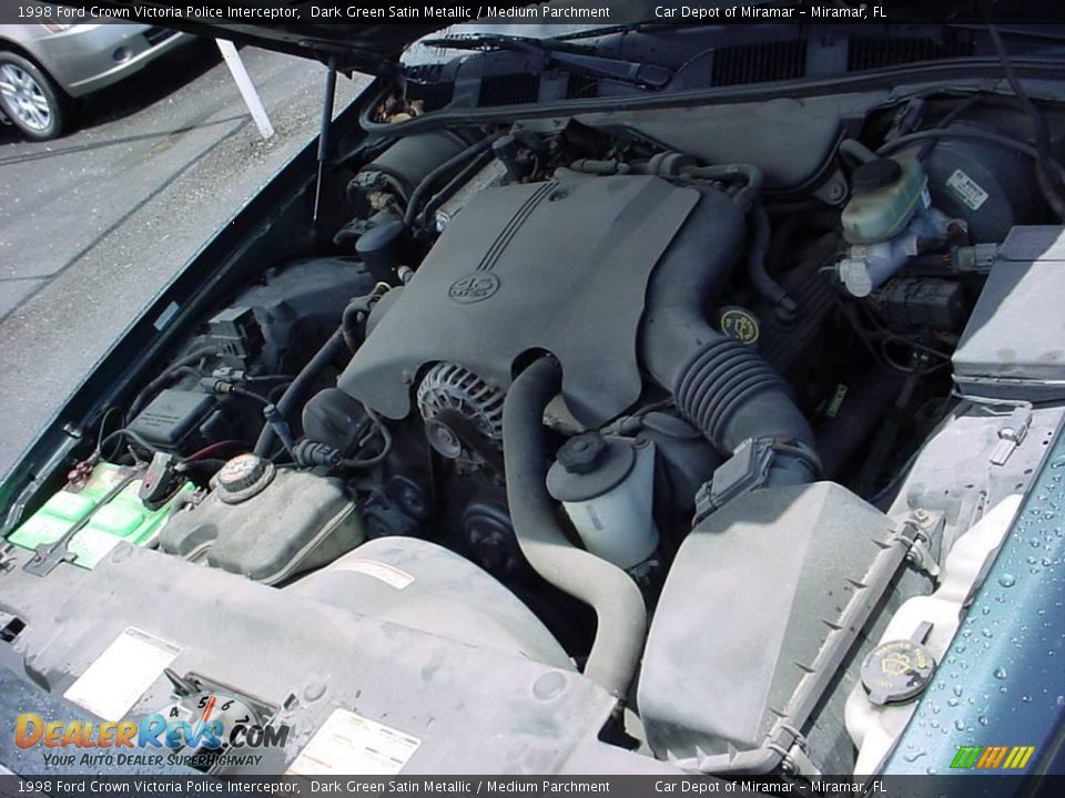 1998 Ford Crown Victoria Police Interceptor Dark Green Satin Metallic / Medium Parchment Photo #14