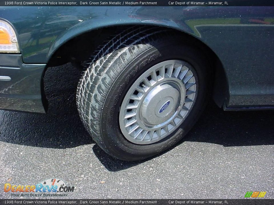 1998 Ford Crown Victoria Police Interceptor Dark Green Satin Metallic / Medium Parchment Photo #15