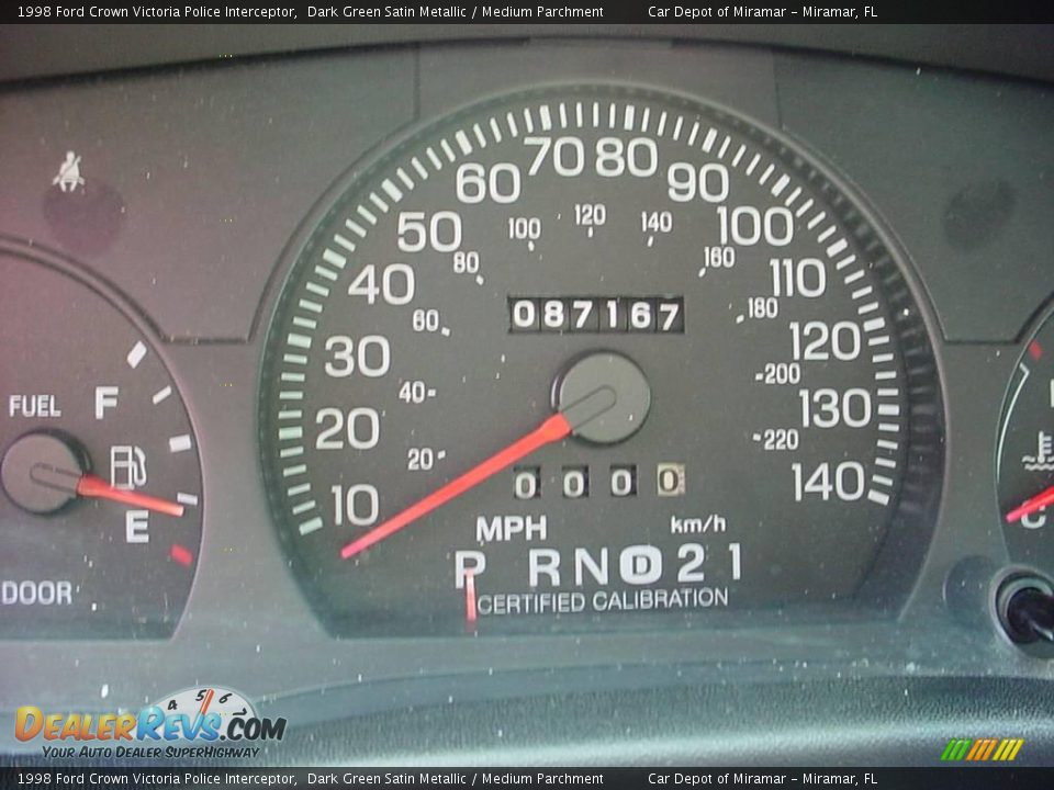 1998 Ford Crown Victoria Police Interceptor Dark Green Satin Metallic / Medium Parchment Photo #16