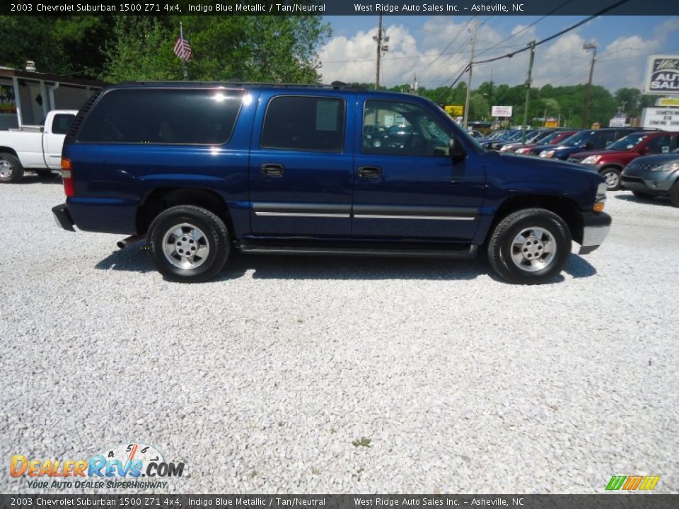 2003 Chevrolet Suburban 1500 Z71 4x4 Indigo Blue Metallic / Tan/Neutral Photo #4