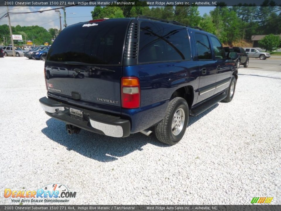 2003 Chevrolet Suburban 1500 Z71 4x4 Indigo Blue Metallic / Tan/Neutral Photo #5