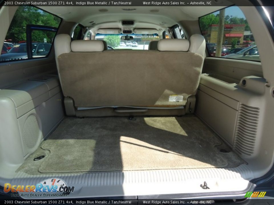 2003 Chevrolet Suburban 1500 Z71 4x4 Indigo Blue Metallic / Tan/Neutral Photo #26