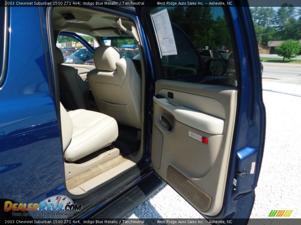 2003 Chevrolet Suburban 1500 Z71 4x4 Indigo Blue Metallic / Tan/Neutral Photo #27