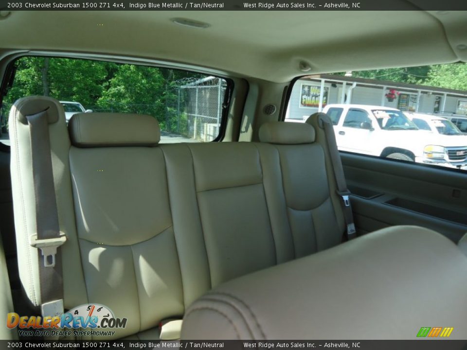 2003 Chevrolet Suburban 1500 Z71 4x4 Indigo Blue Metallic / Tan/Neutral Photo #30
