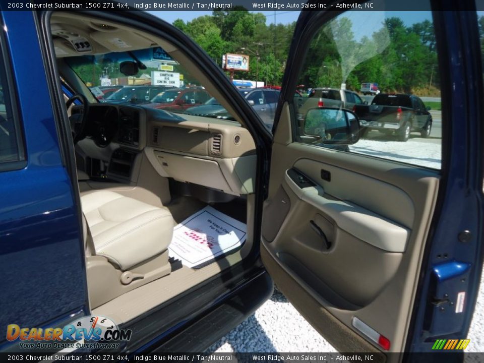 2003 Chevrolet Suburban 1500 Z71 4x4 Indigo Blue Metallic / Tan/Neutral Photo #31