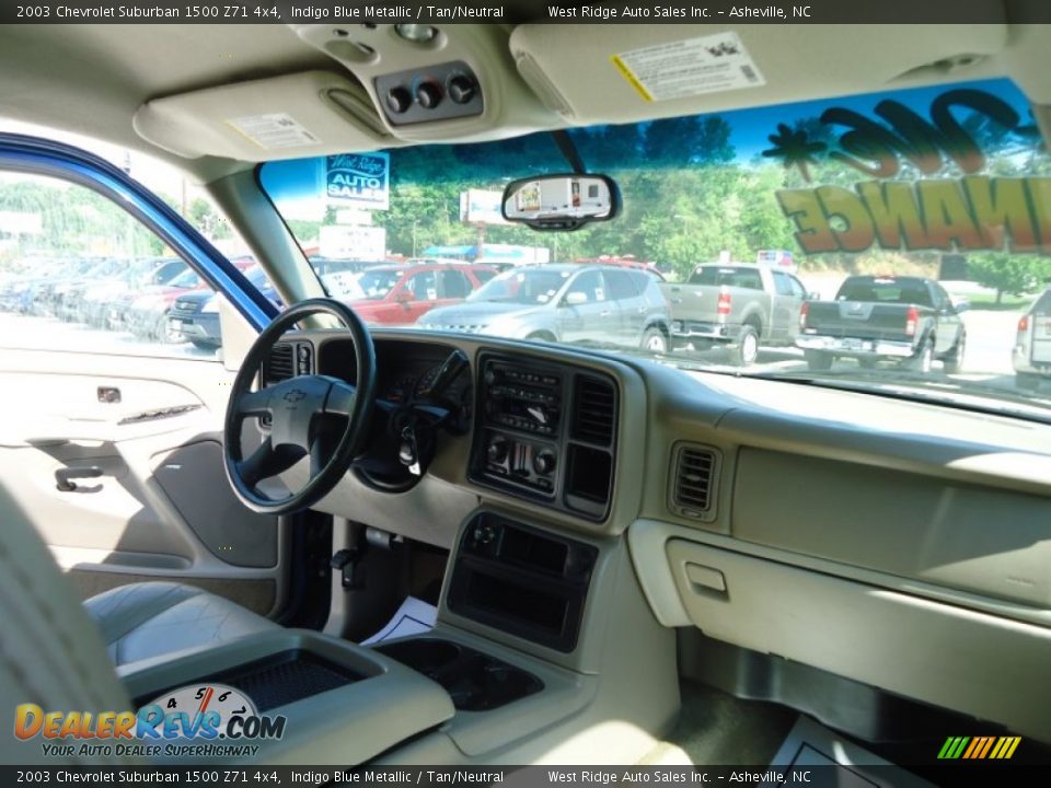 2003 Chevrolet Suburban 1500 Z71 4x4 Indigo Blue Metallic / Tan/Neutral Photo #34