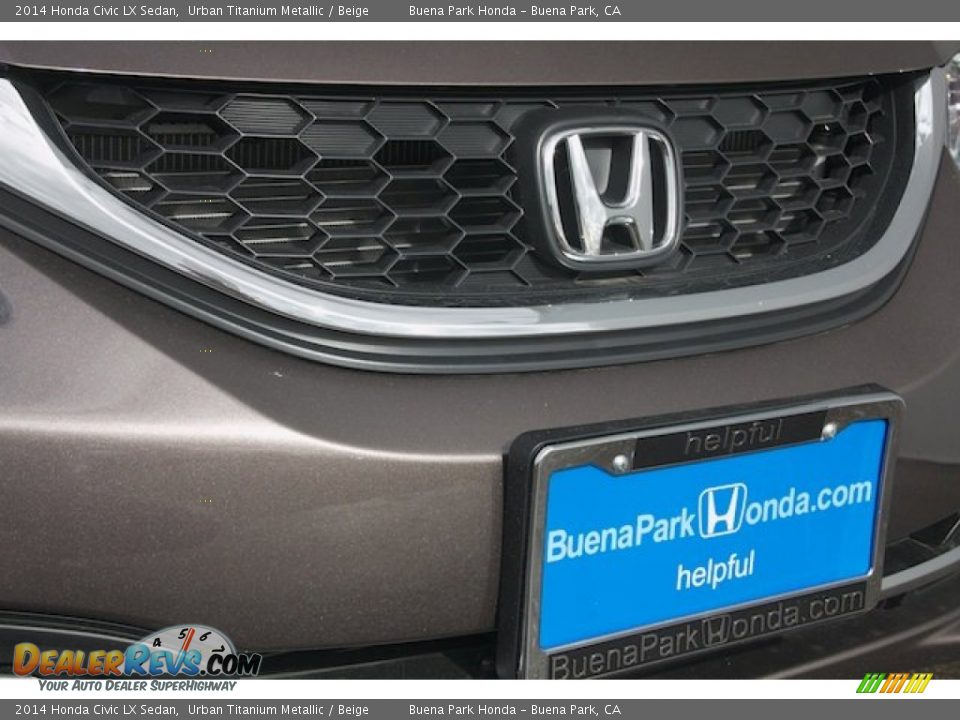 2014 Honda Civic LX Sedan Urban Titanium Metallic / Beige Photo #6