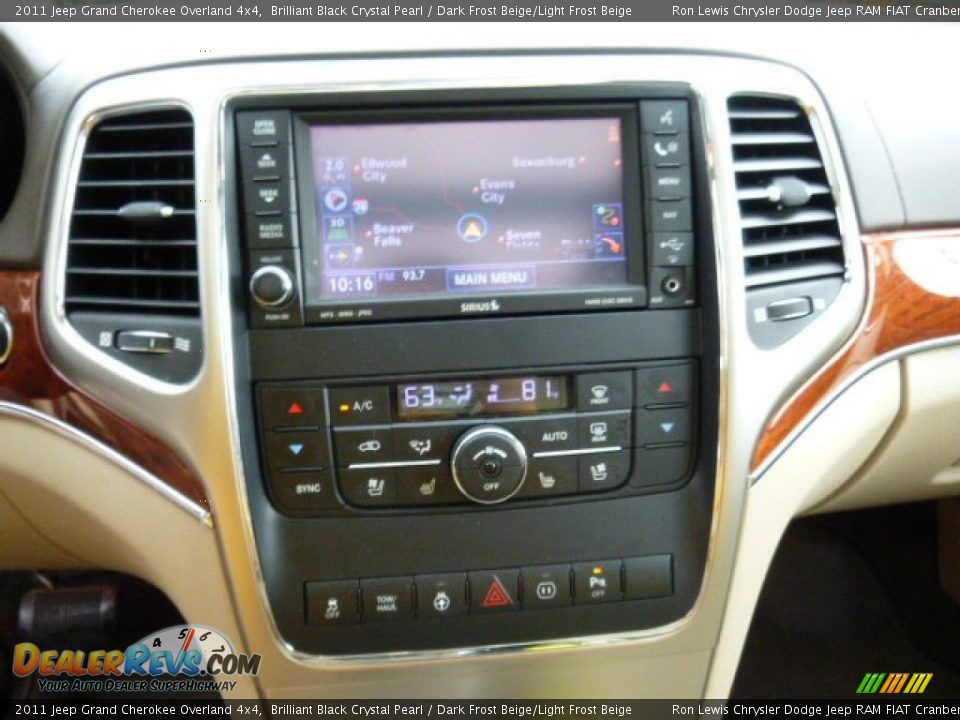 2011 Jeep Grand Cherokee Overland 4x4 Brilliant Black Crystal Pearl / Dark Frost Beige/Light Frost Beige Photo #14