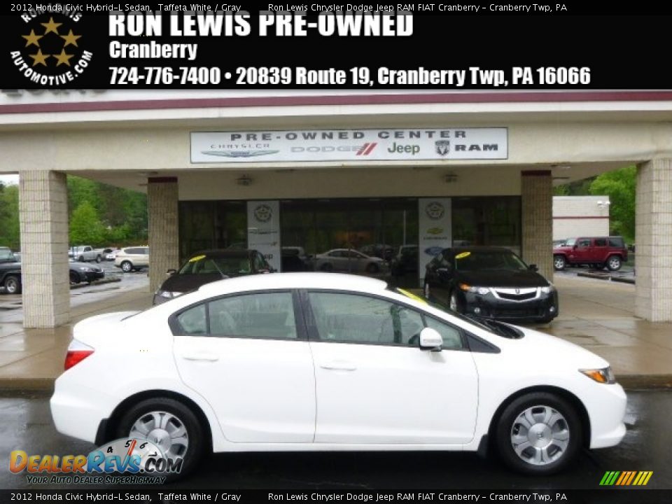 2012 Honda Civic Hybrid-L Sedan Taffeta White / Gray Photo #1