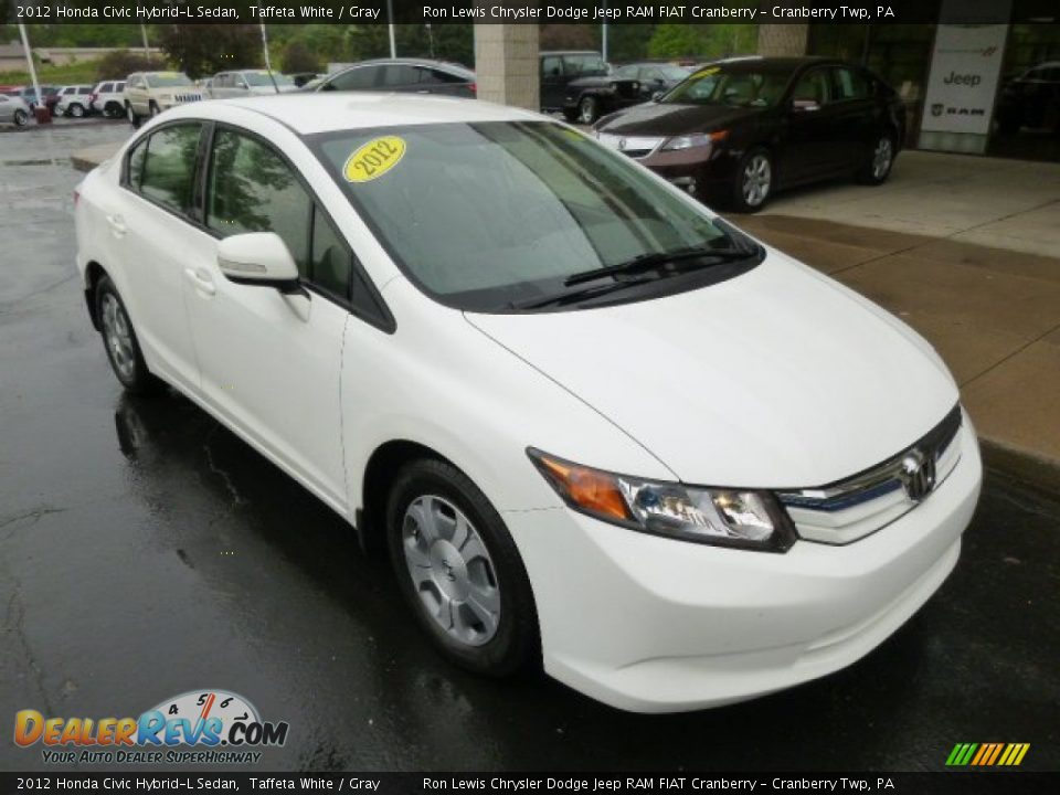 2012 Honda Civic Hybrid-L Sedan Taffeta White / Gray Photo #2