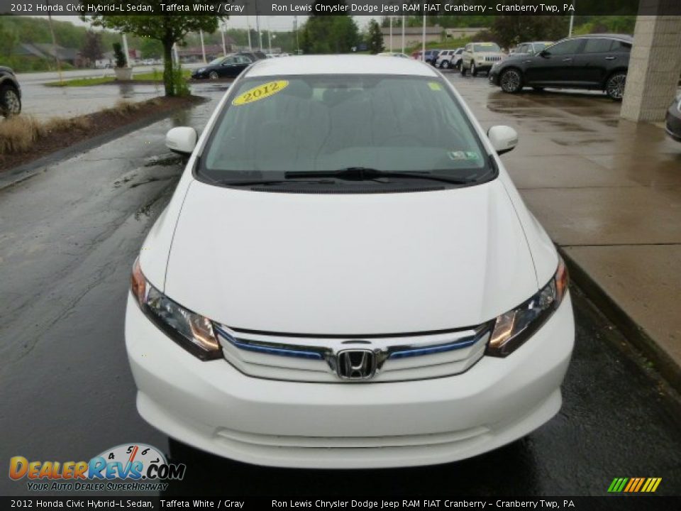 2012 Honda Civic Hybrid-L Sedan Taffeta White / Gray Photo #3
