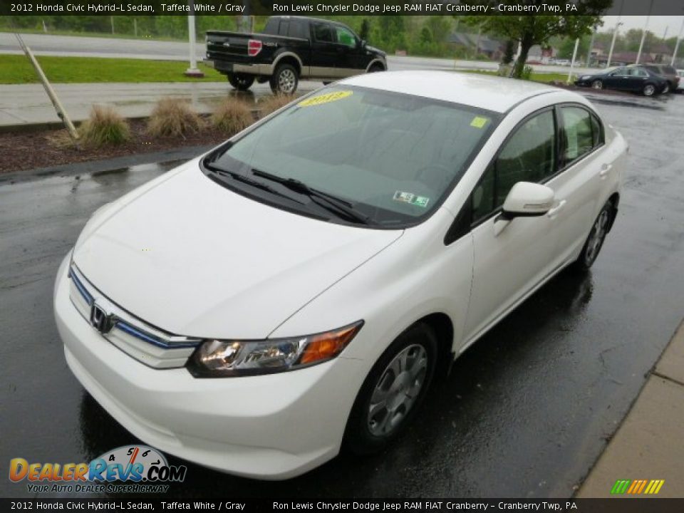 2012 Honda Civic Hybrid-L Sedan Taffeta White / Gray Photo #4