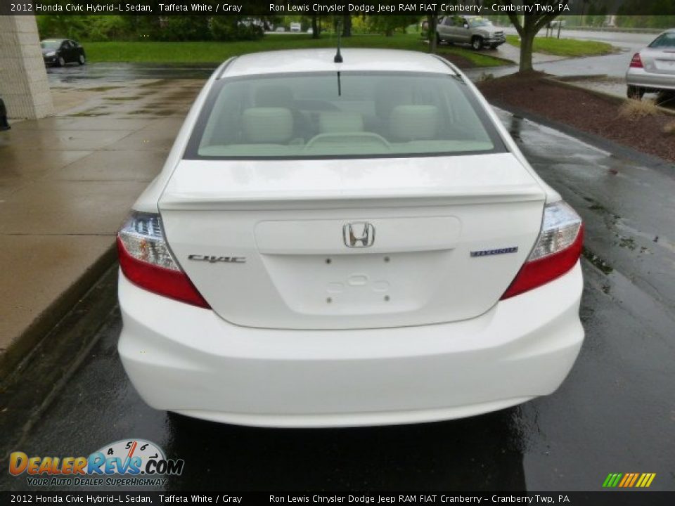 2012 Honda Civic Hybrid-L Sedan Taffeta White / Gray Photo #7