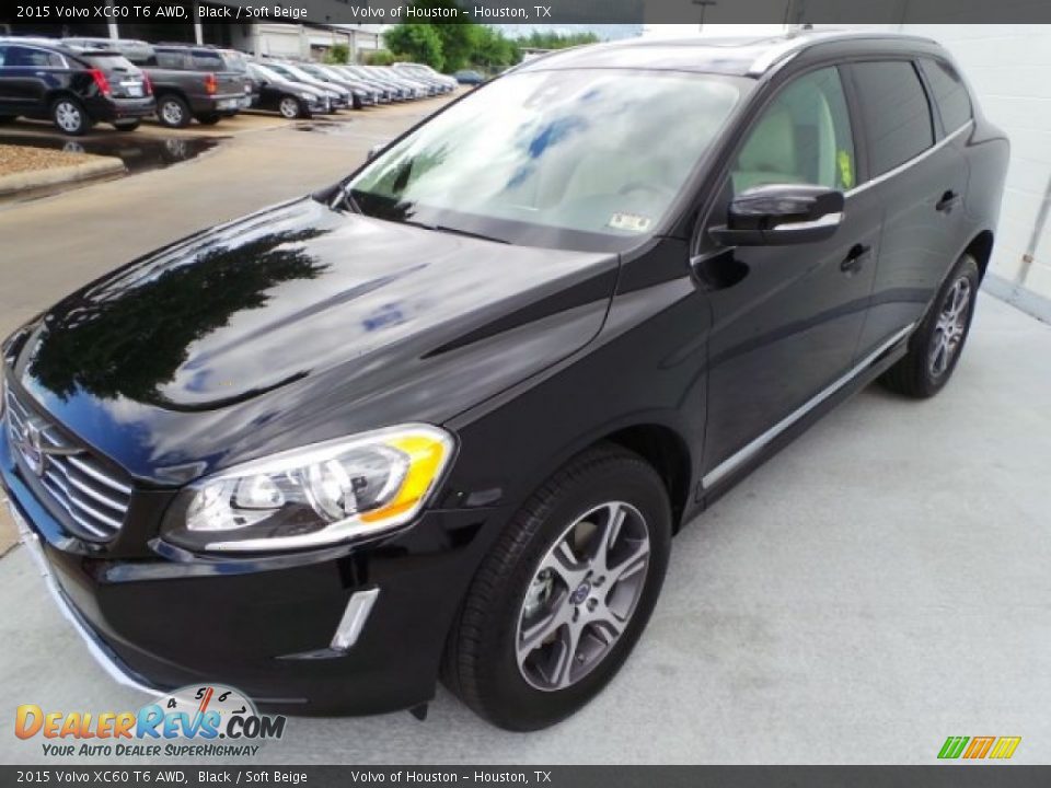 2015 Volvo XC60 T6 AWD Black / Soft Beige Photo #3