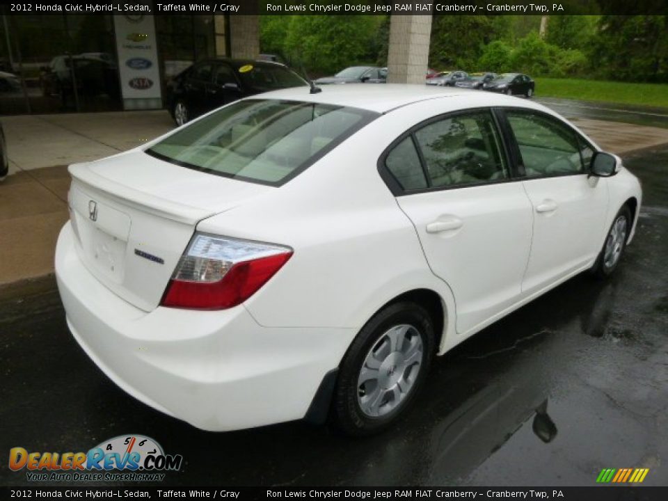 2012 Honda Civic Hybrid-L Sedan Taffeta White / Gray Photo #8