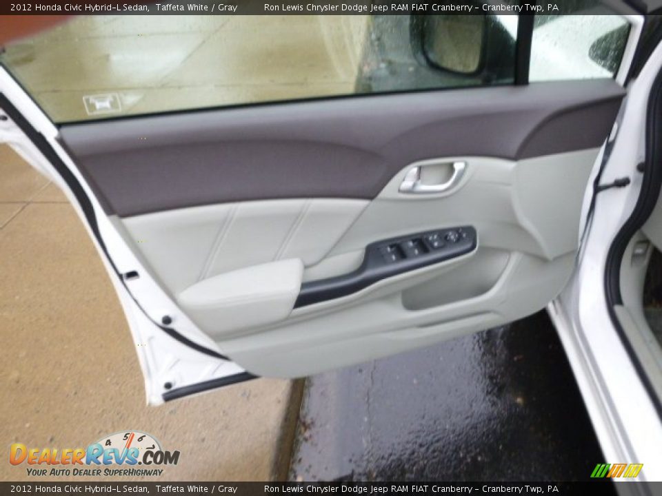 2012 Honda Civic Hybrid-L Sedan Taffeta White / Gray Photo #11