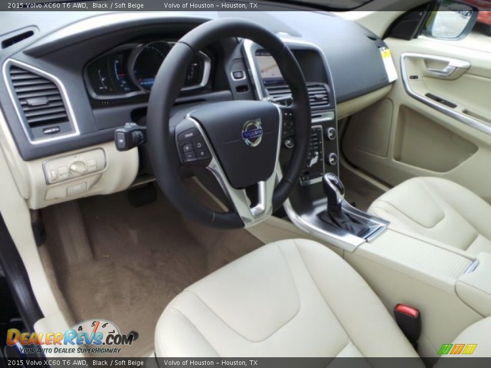 2015 Volvo XC60 T6 AWD Black / Soft Beige Photo #9