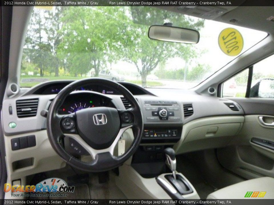 2012 Honda Civic Hybrid-L Sedan Taffeta White / Gray Photo #14