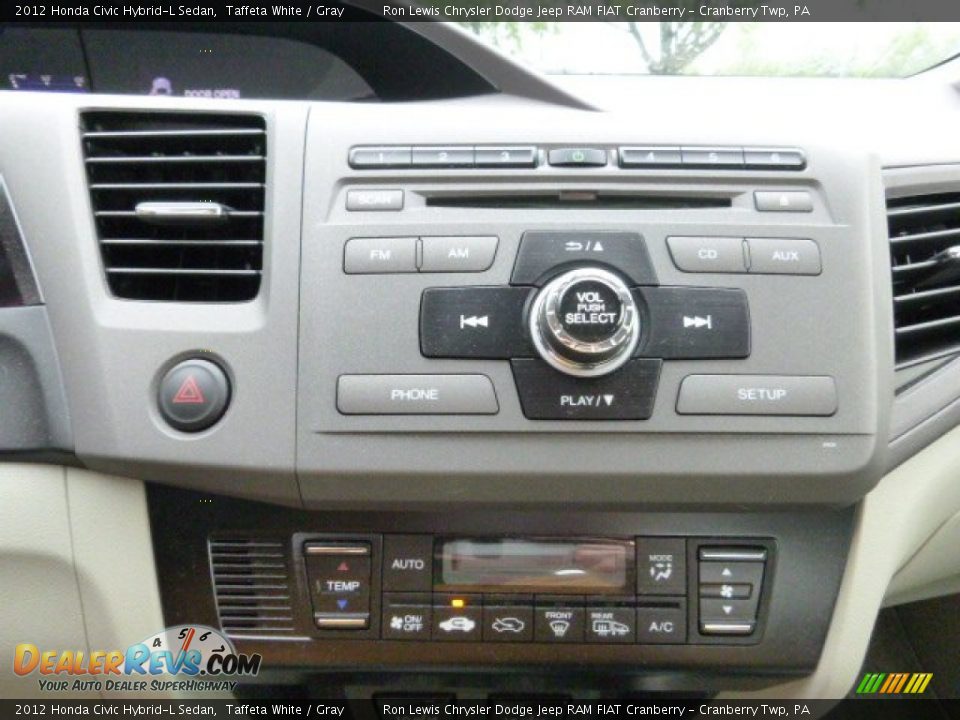 2012 Honda Civic Hybrid-L Sedan Taffeta White / Gray Photo #15