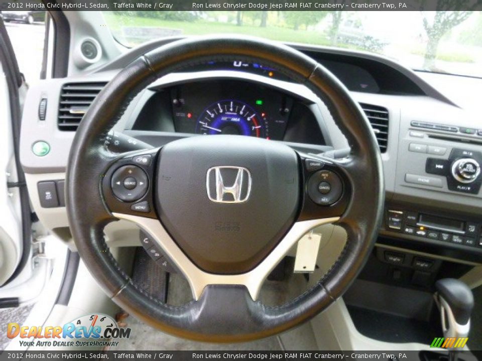2012 Honda Civic Hybrid-L Sedan Taffeta White / Gray Photo #17