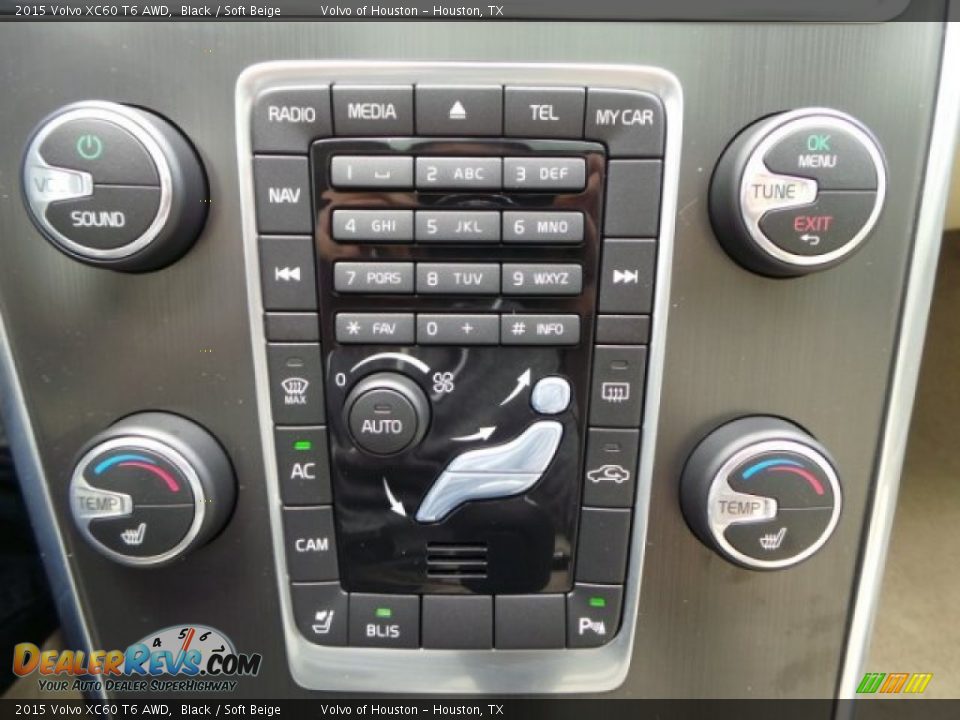 2015 Volvo XC60 T6 AWD Black / Soft Beige Photo #18
