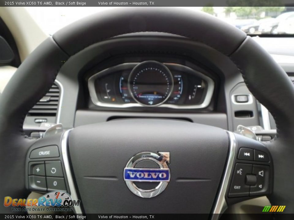 2015 Volvo XC60 T6 AWD Black / Soft Beige Photo #19