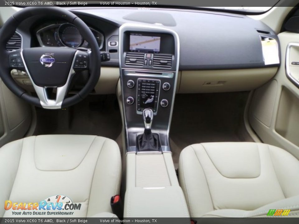 2015 Volvo XC60 T6 AWD Black / Soft Beige Photo #23