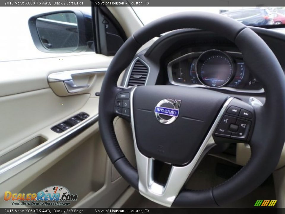 2015 Volvo XC60 T6 AWD Black / Soft Beige Photo #24