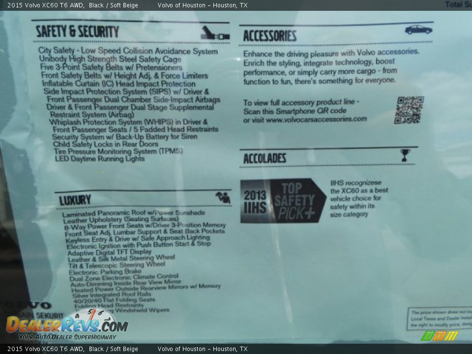 2015 Volvo XC60 T6 AWD Black / Soft Beige Photo #32