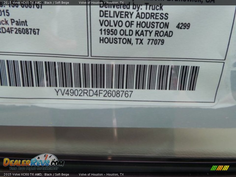 2015 Volvo XC60 T6 AWD Black / Soft Beige Photo #33