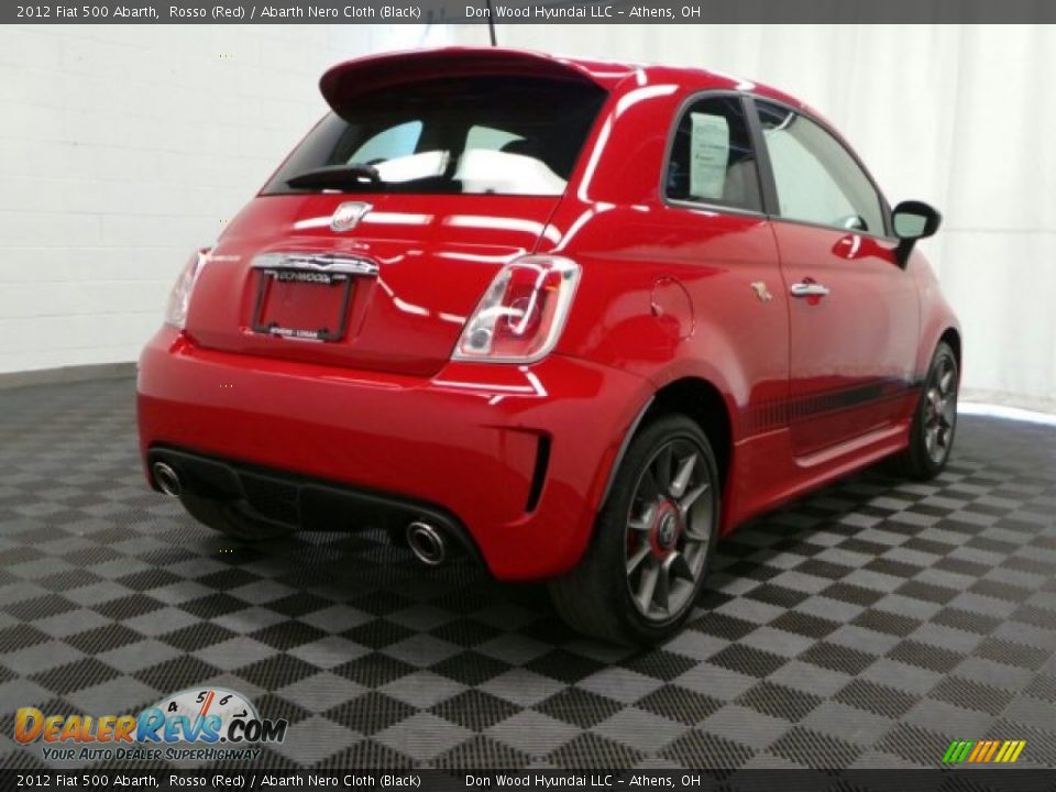2012 Fiat 500 Abarth Rosso (Red) / Abarth Nero Cloth (Black) Photo #3