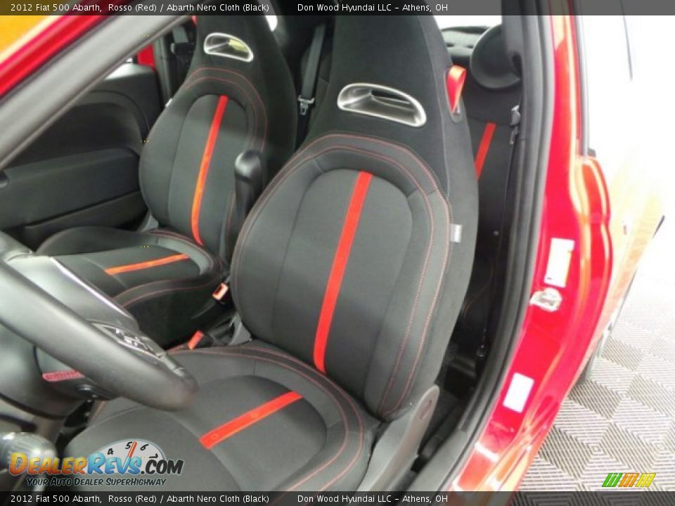 2012 Fiat 500 Abarth Rosso (Red) / Abarth Nero Cloth (Black) Photo #11